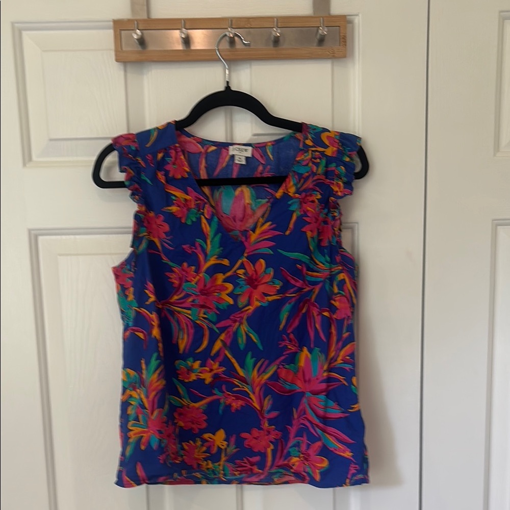 Floral Sleeveless Top size small j crew